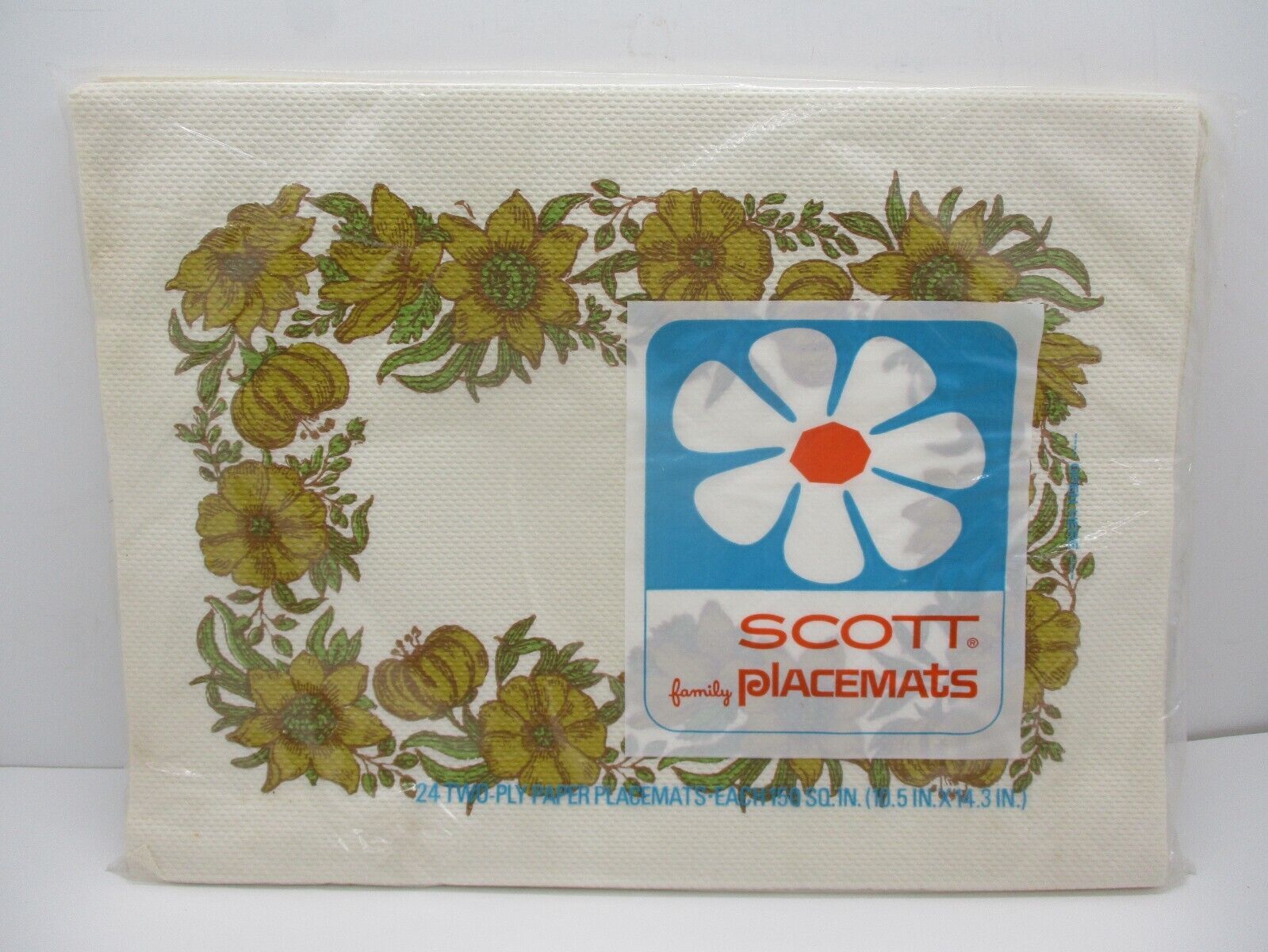 Vintage Scott Family Placemats 24 Textured Paper Placemats NIP 1966 Flowers