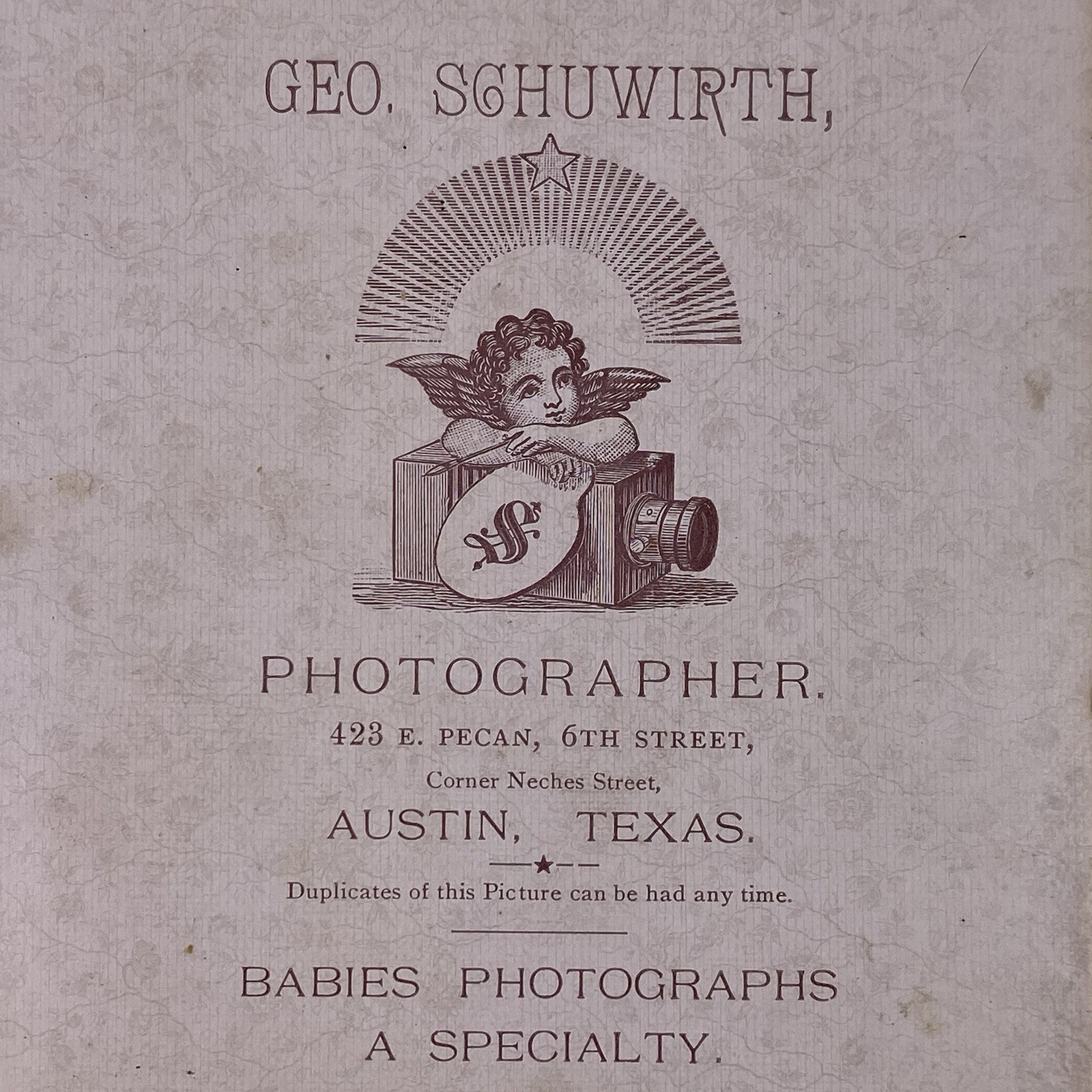 Austin Texas GREAT BACK Angel And Camera Cabinet Photo Handsome Young Man