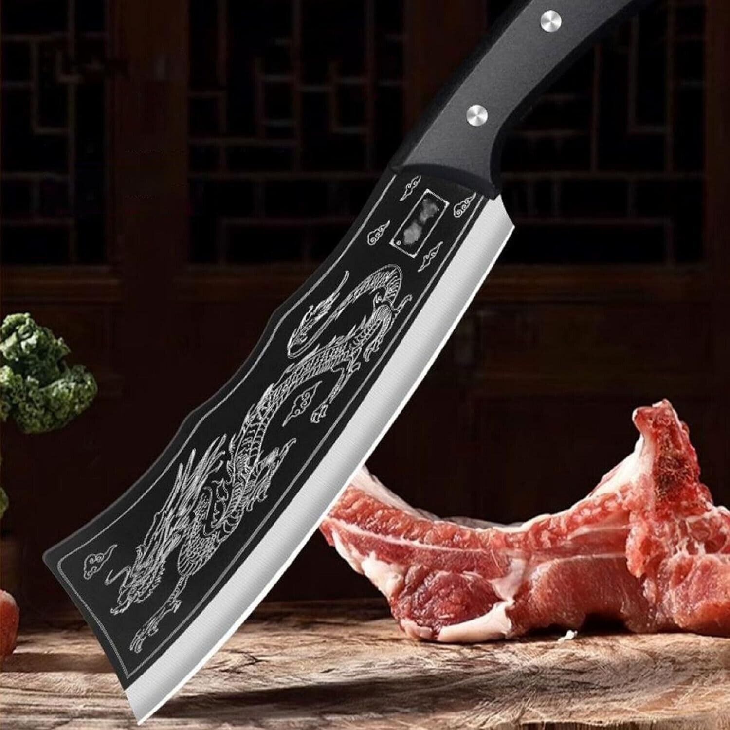 Black Dragon Knife, Handmade Dragon Knife, Dragon Slaying Knife 8.2'', Sharp Mea