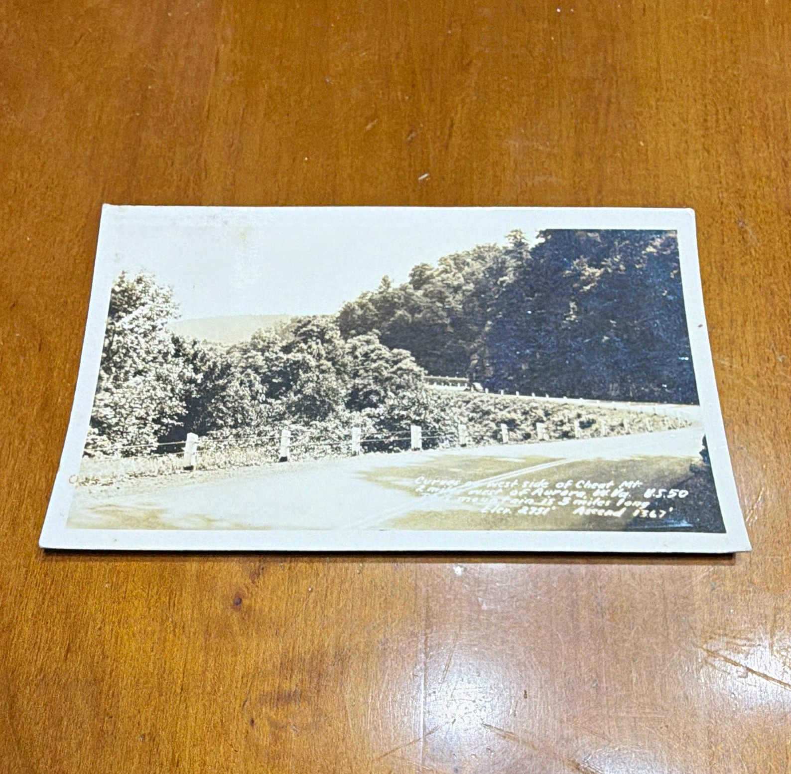 Real Photo RPPC Unposted Original Rural Road Landscape Postcard 1948