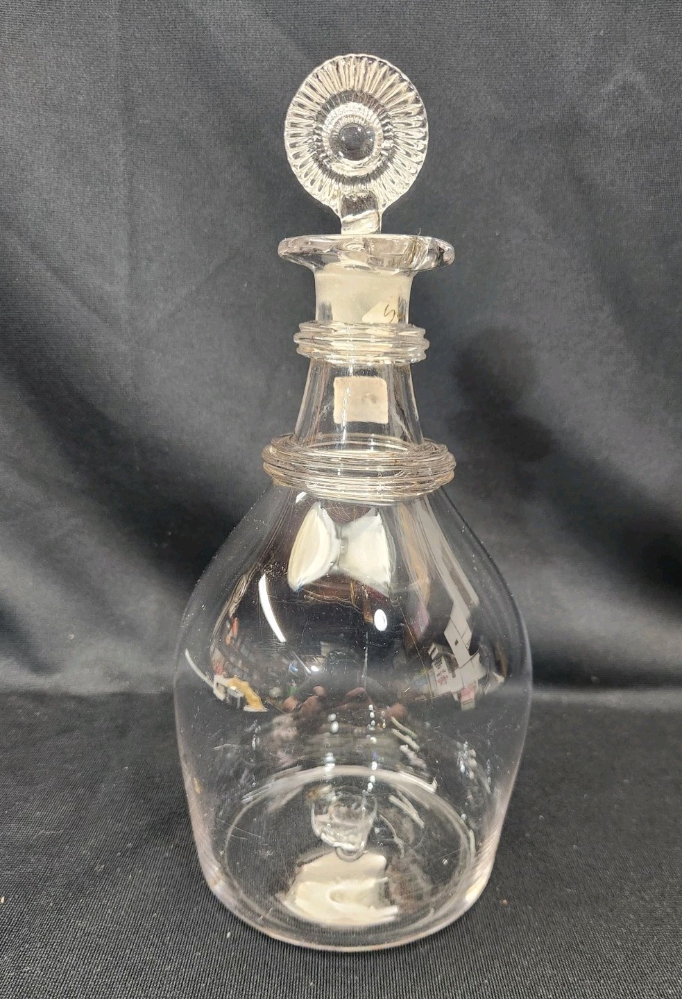 Authentic Early American hand blown glass decanter w stopper c 1750 New England