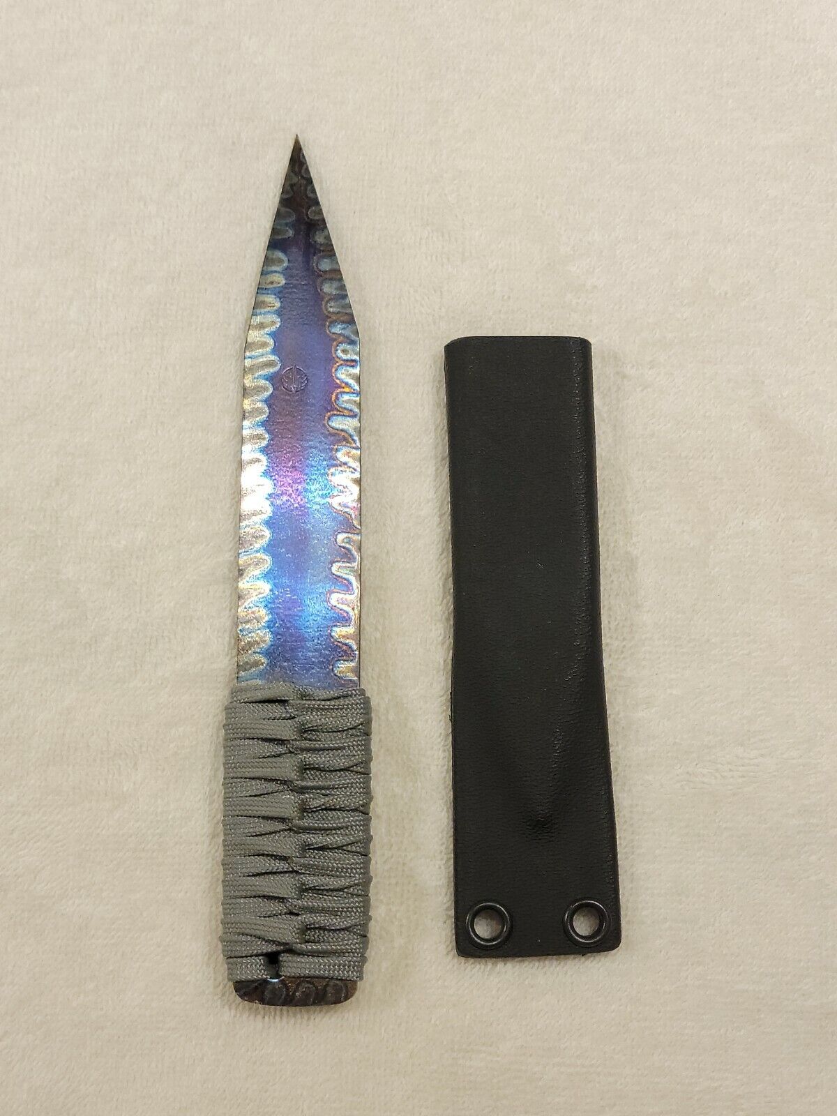 Mick Strider Custom Knives Titanium Nail With Paracord Handle and Kydex Sheath 