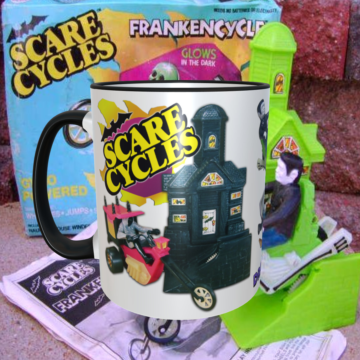 Scare Cycles Dracucycle Frankencycle  11oz Coffee Mug  NEW Dishwasher Safe