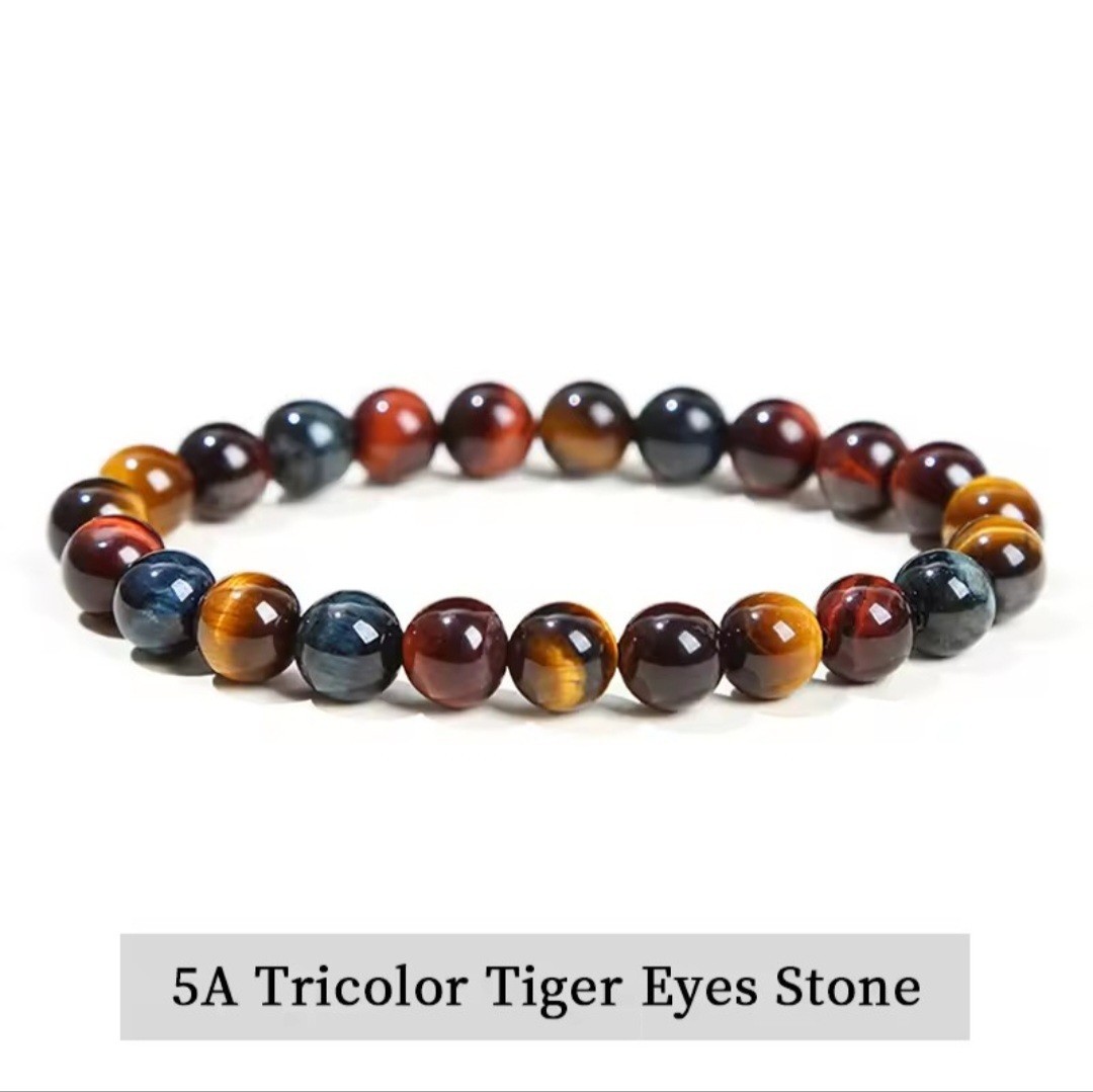 Pulcera De Cuentas De Piedra Amatista Ojo De Tigre Cristal De Cuarzo Ágata Gema Pulcera De Cuentas De Piedra Amatista Ojo De Tigre Cristal De Cuarzo Ágata Gema