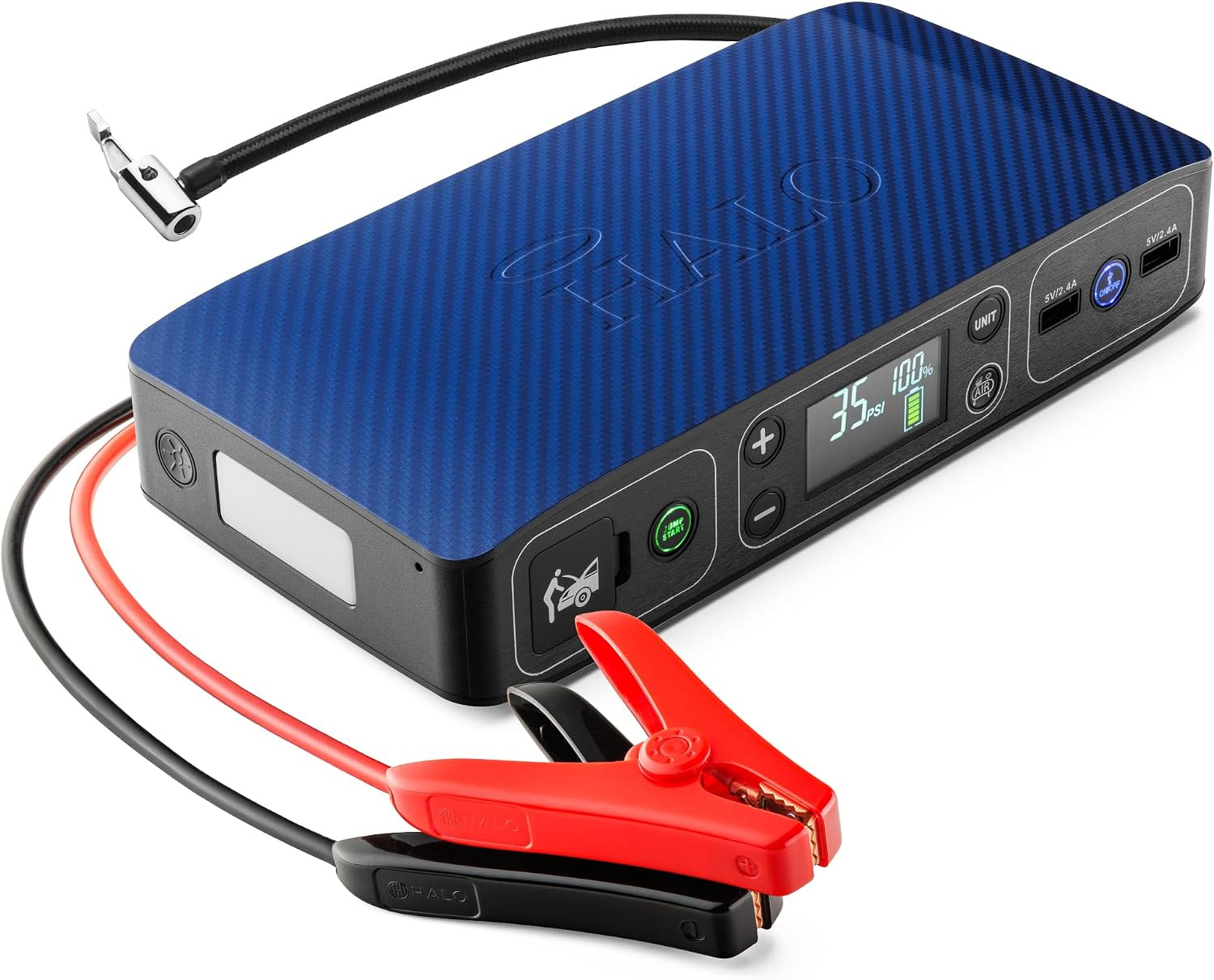 Bolt Air 58830 Portable Car Battery Jump Starter | 100 PSI Air Compressor, 58.8W