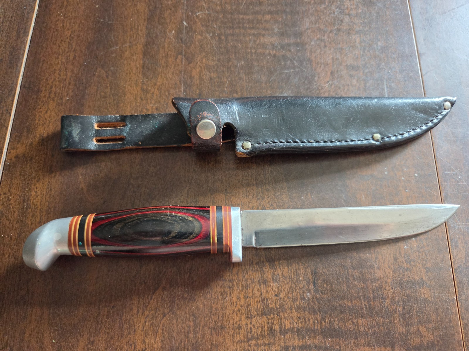 KINFOLK Fixed Blade Hunting Knife w/Original Sheath 1930\'s-40\'s Model 380?