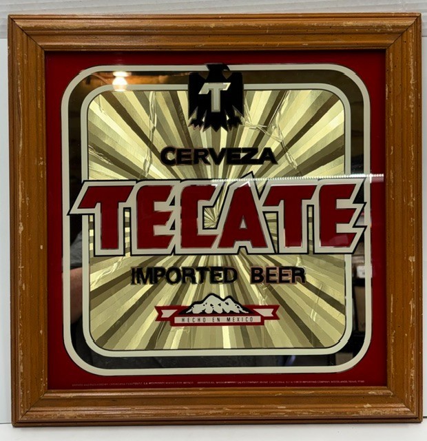VTG Tecate Cerveza Imported Beer Framed Sign - 16-1/2\