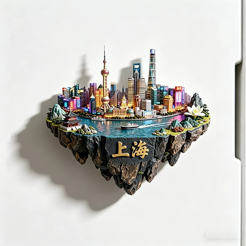 China City Shanghai  Travel Souvenir metal Fridge Magnet