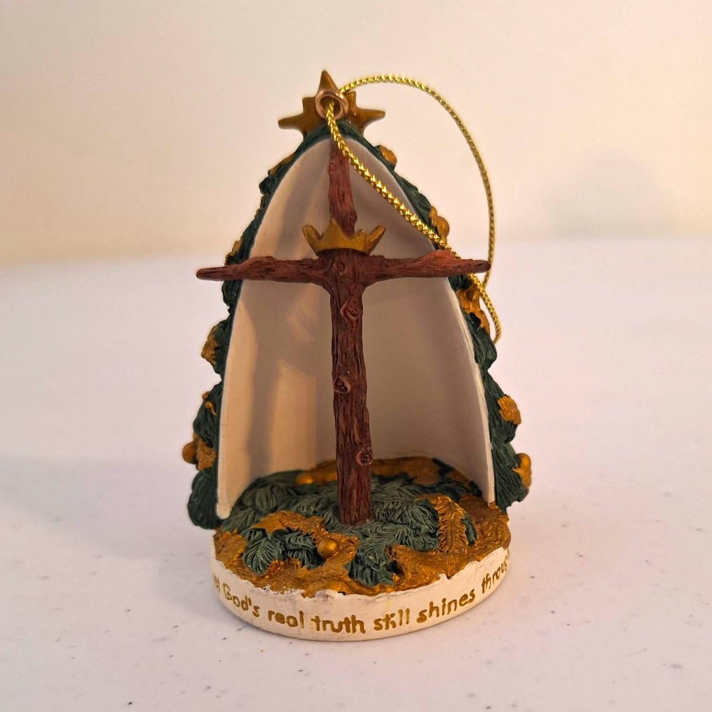 Vintage 2008 DaySpring Tree to Cross Resin Christmas Ornament Faith Scripture Vintage 2008 DaySpring Tree to Cross Resin Christmas Ornament Faith Scripture