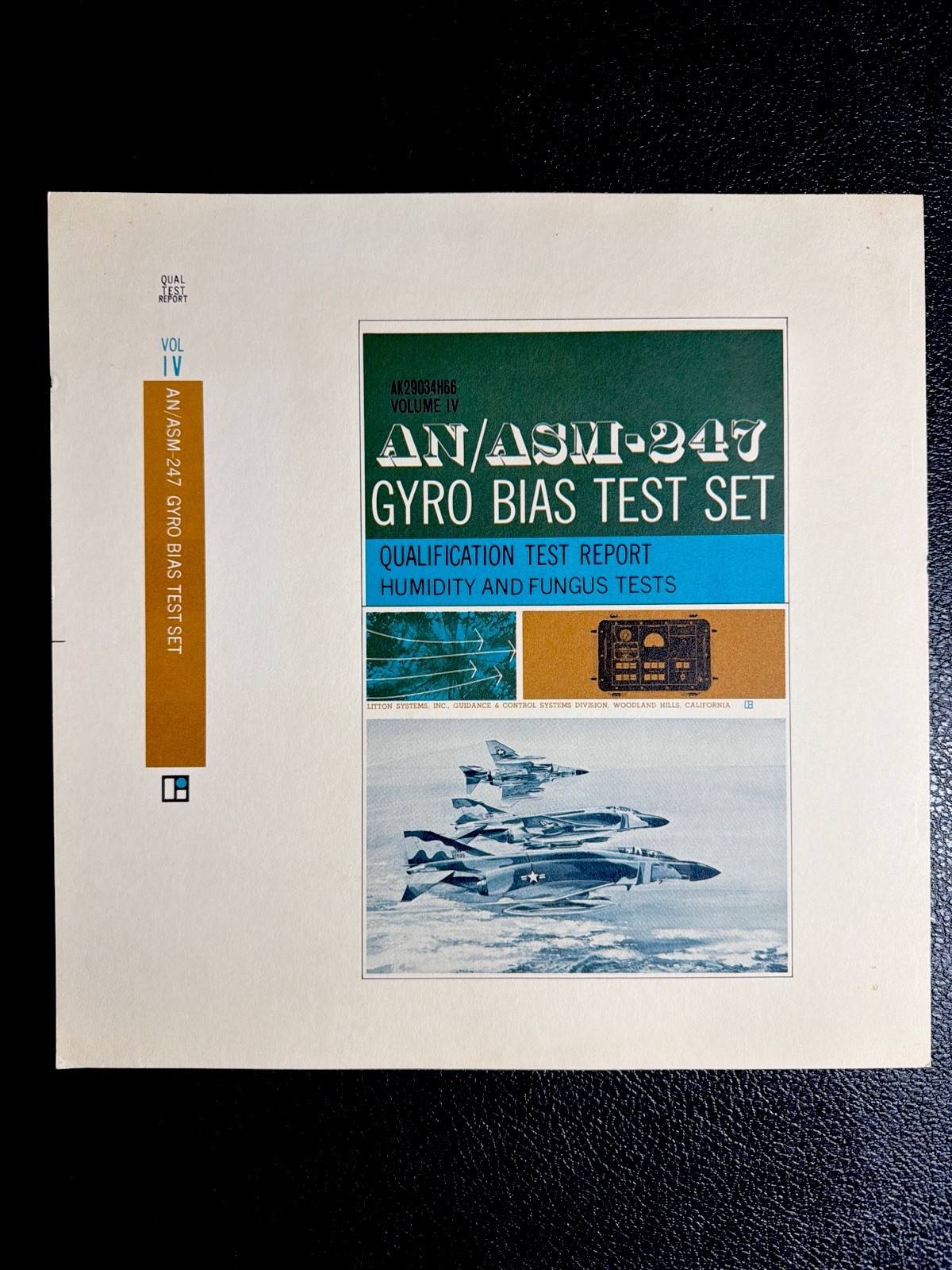 Vintage Litton AN/ASM-247 Gyro Bias Test Set Vol IV Cover Proof 13x13