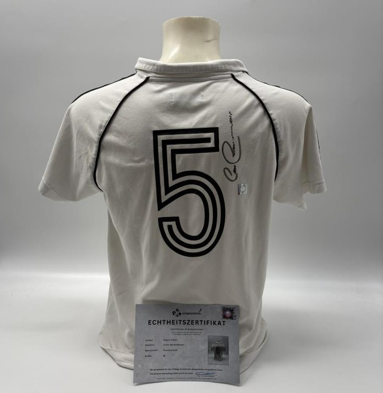 Germany DFB Replica Jersey Franz Beckenbauer Signed Adidas COA M White