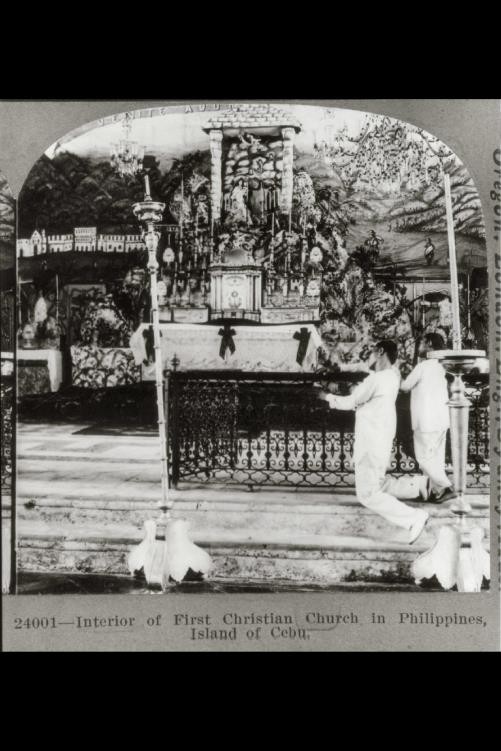 Photo:Cebu Philippines First Christian Church Interior c1919 Stereograph
