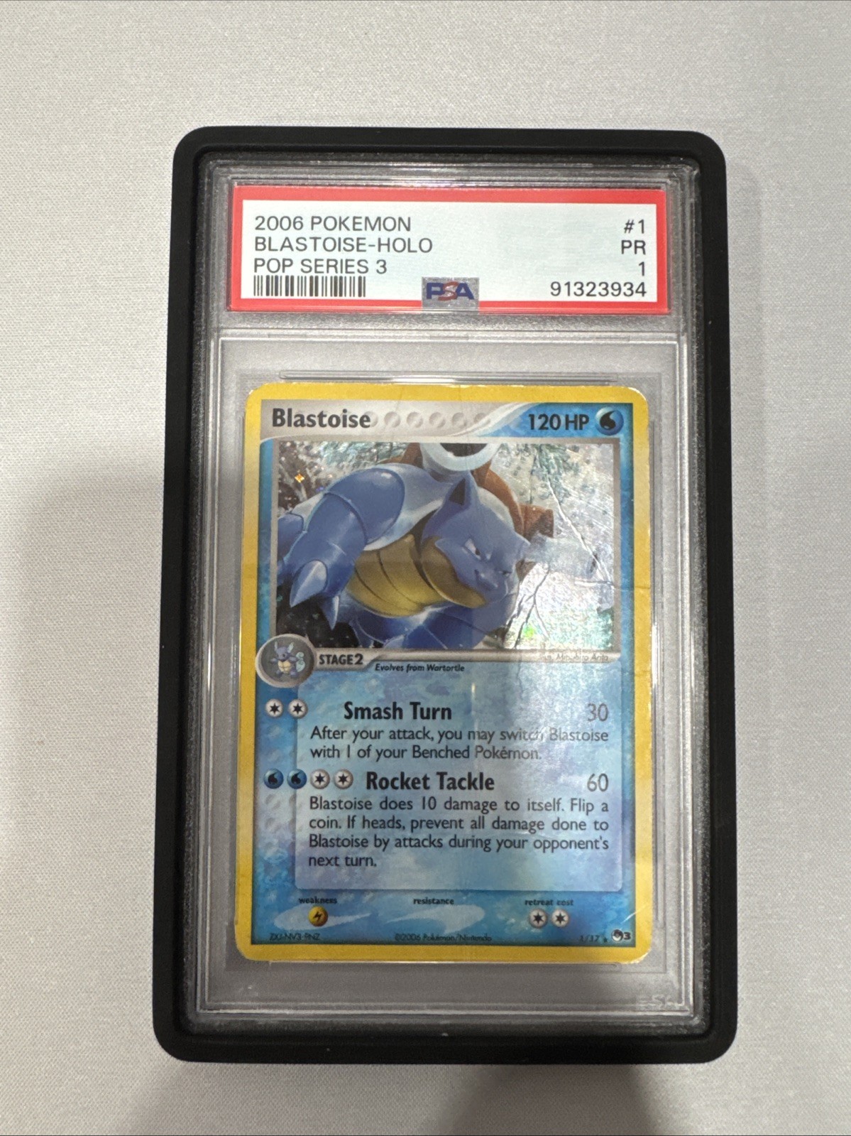 2006 Pokemon Blastoise Holo POP SERIES 3 #1 PSA 1