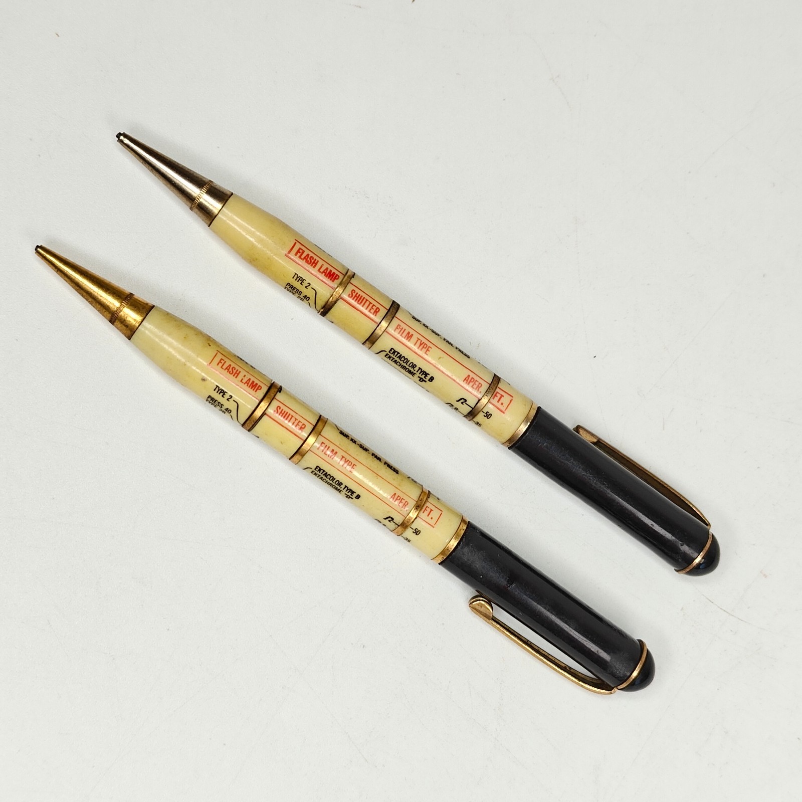 Lot 2 Vintage Sylvania Flash Bulb Exposure Calculator Mechanical Pencils
