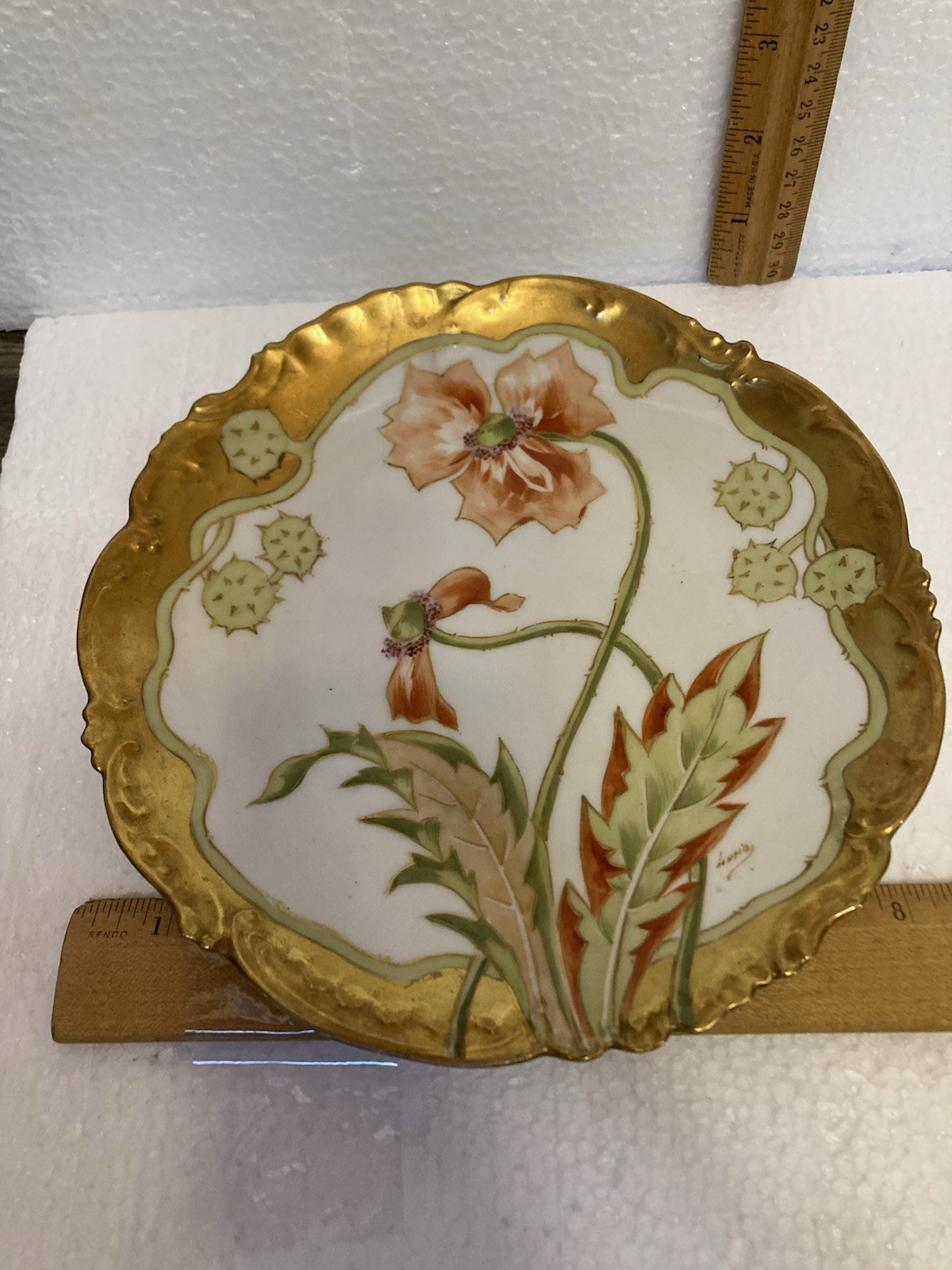 Very Rare Old Elite Works Limoges Hand painted Porcelain Plate