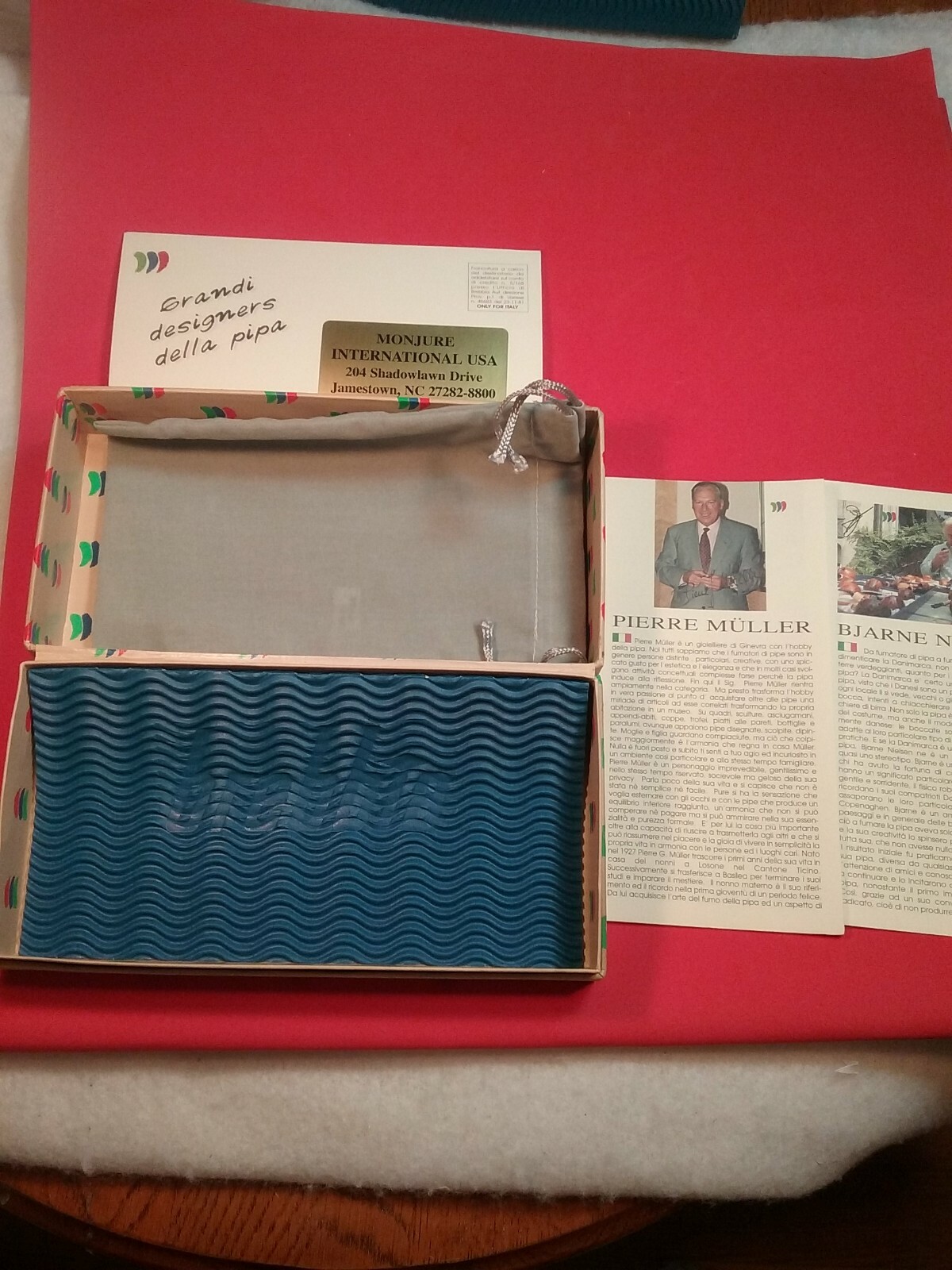 BREBBIA original.REDUCED PRICE pipe case w/sock for Pierre Muller Italian pipes