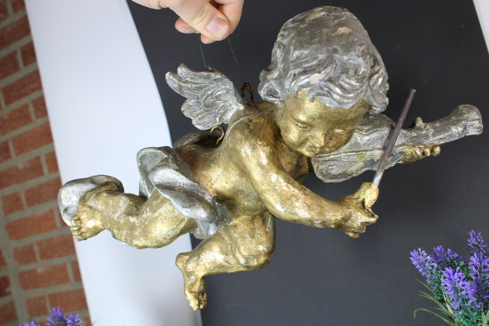 vintage 1970s hanging angel cherub figurine 