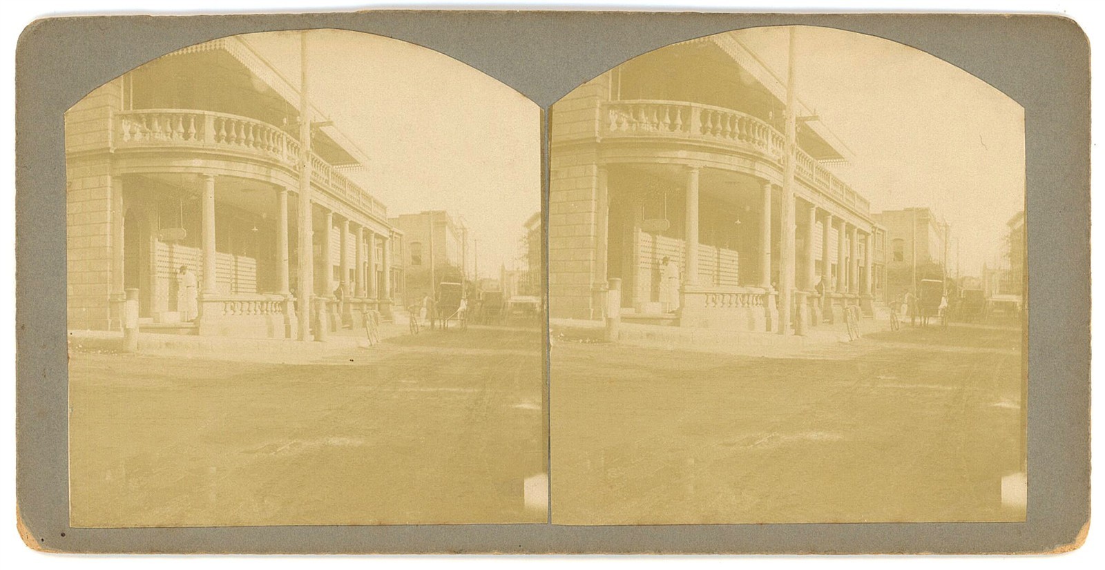HAWAII STEREOVIEW - Honolulu - Post Office - OF Sampson c1898 RARE