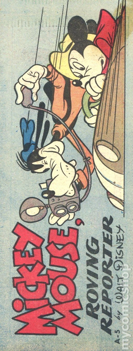Mickey Mouse Roving Reporter Mini Comic #5 VG- 3.5 1950 Stock Image Low Grade