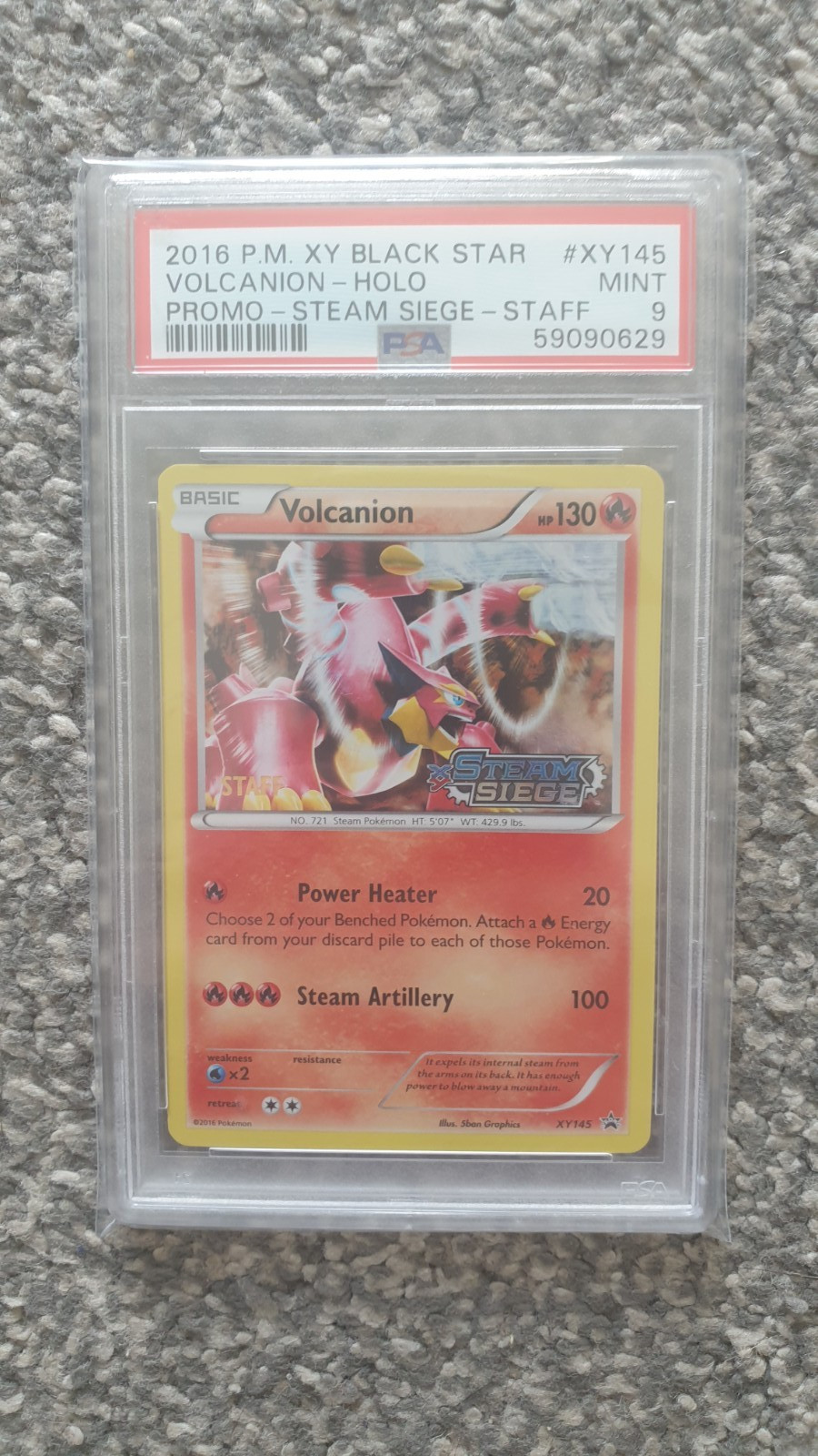 POKEMON CARD 2016 BLACK STAR VOLCANION HOLO PROMO STEAM SIEGE STAFF #XY145 PSA 9 POKEMON CARD 2016 BLACK STAR VOLCANION HOLO PROMO STEAM SIEGE STAFF #XY145 PSA 9