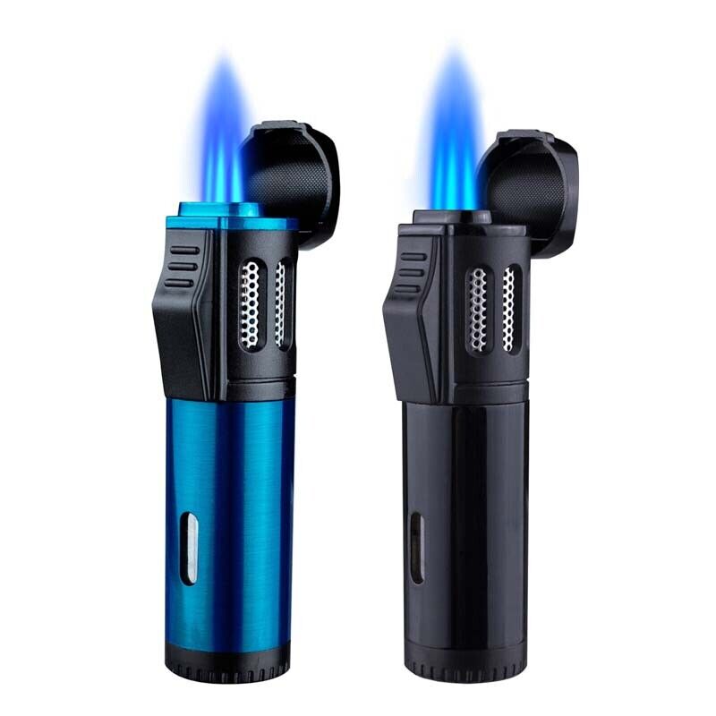 1/2PK Cigar Torch Lighters Triple Jet Flame Lighter Refillable Butane no gas