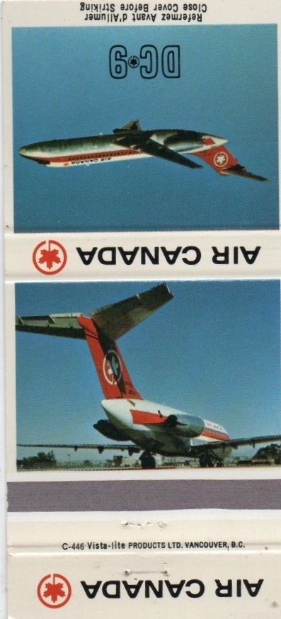 Air Canada-DC 9-Vintage Airlines Match Cover
