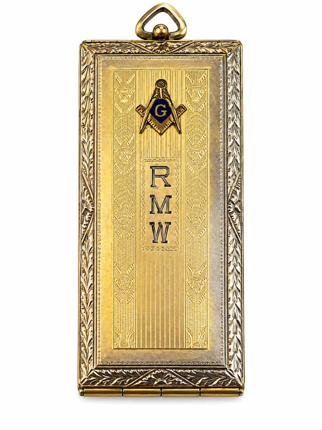 Antique American Masonic Fraternal Locket/RMW engraved, circa 1910s–1920s