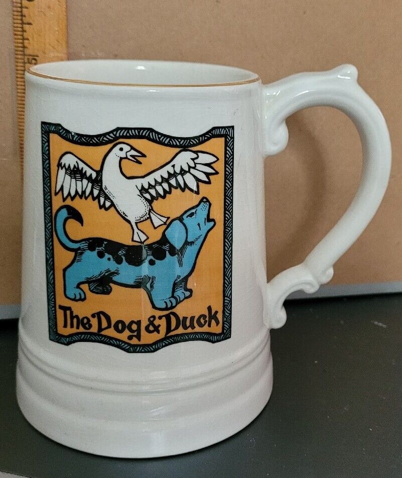 Vintage ENOCH WEDGWOOD THE DOG AND DUCK BEER STEIN MUG