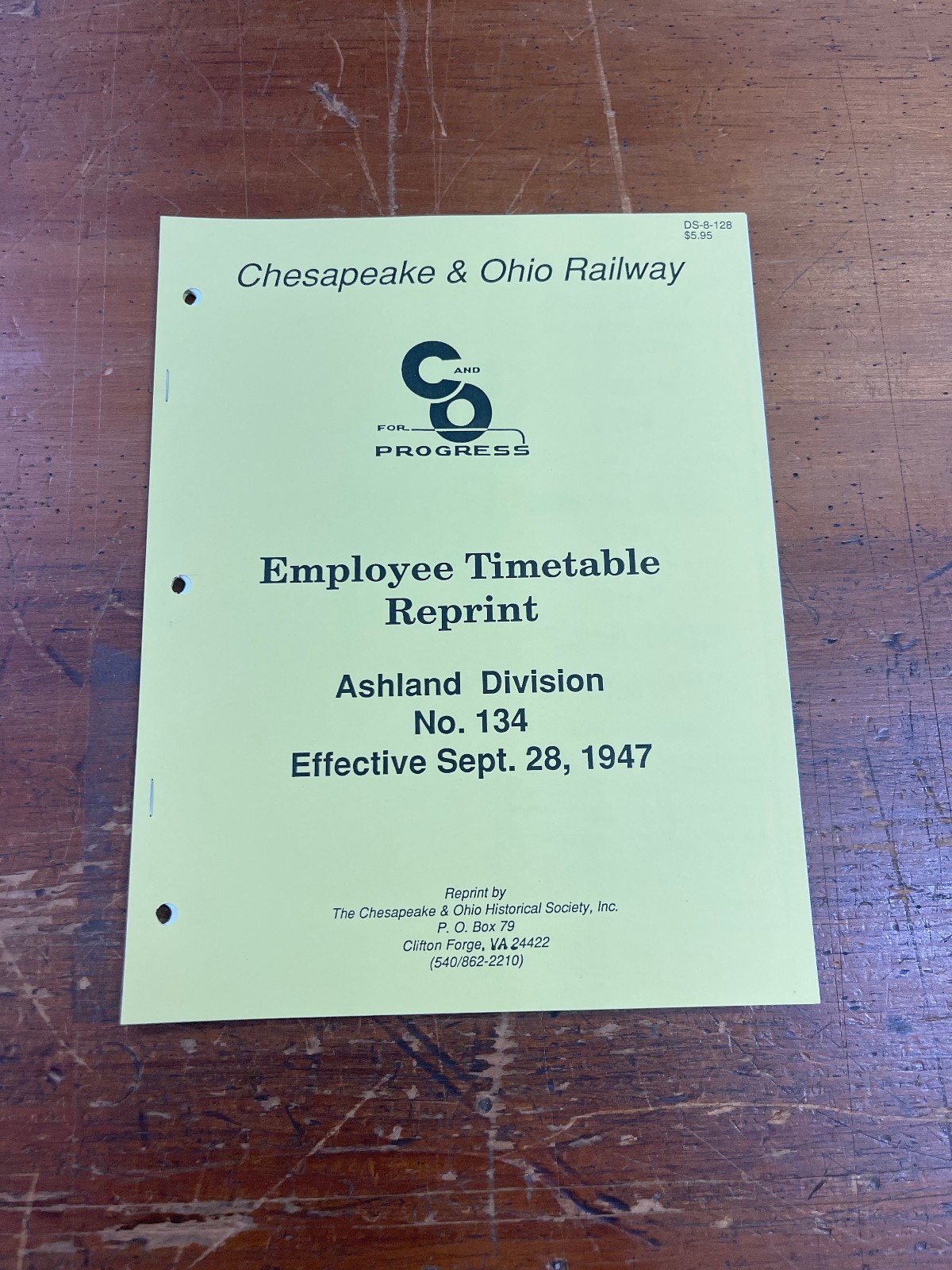 Chesapeake & Ohio ~ Employee Timetable ~ Ashland Division ~ No 134 Sept 28, 1947