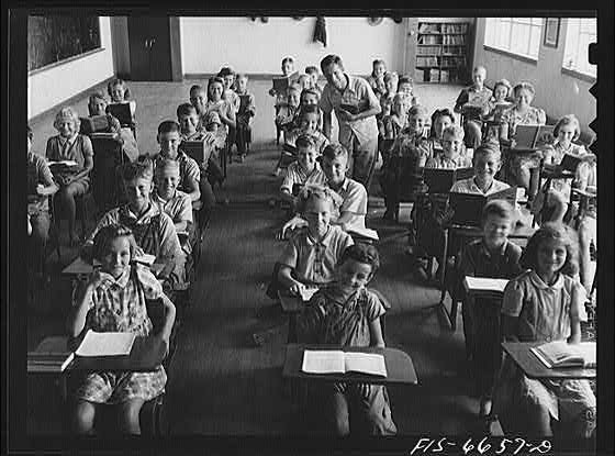 Dunklin County Missouri 1940s Rural Consolidated School Children Classroom