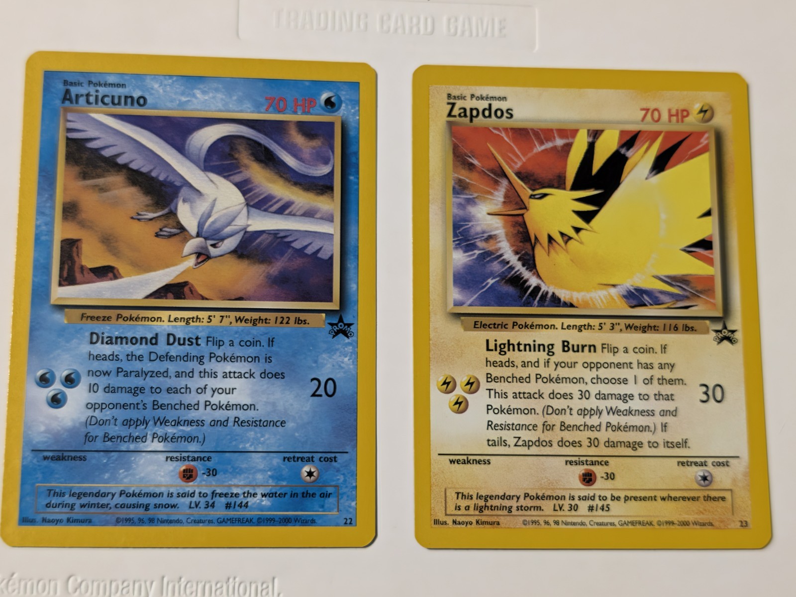 Articuno #22 Zapdos #23 Pokemon Black Star Promo WOTC 2000 Vintage Card