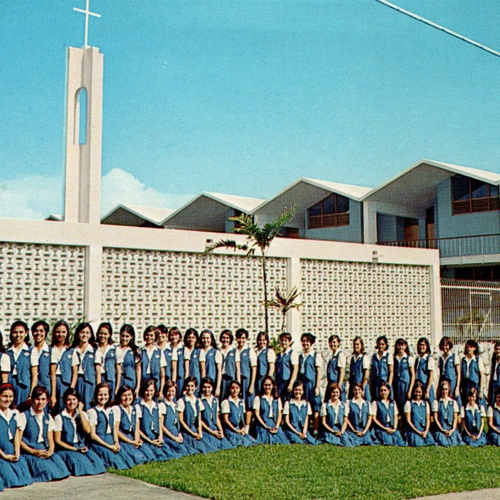 c1960s Academia San Jose High School Postcard Villa Caparra PR Glee Club Choir