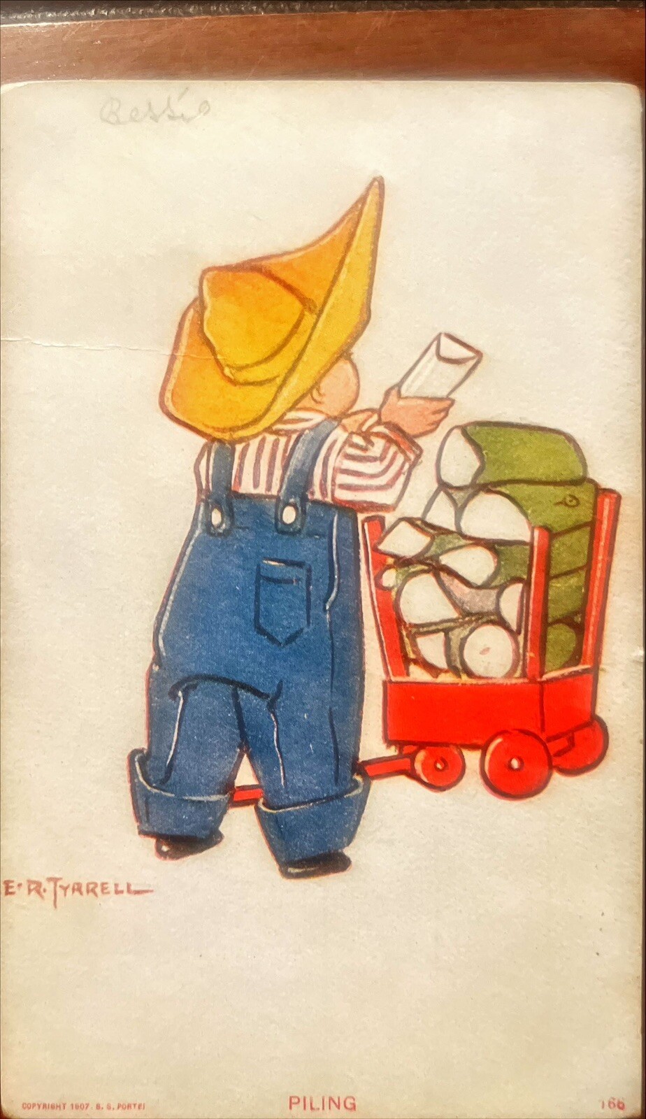 1907 ANTIQUE ART Postcard Signed E. R. TYRRELL