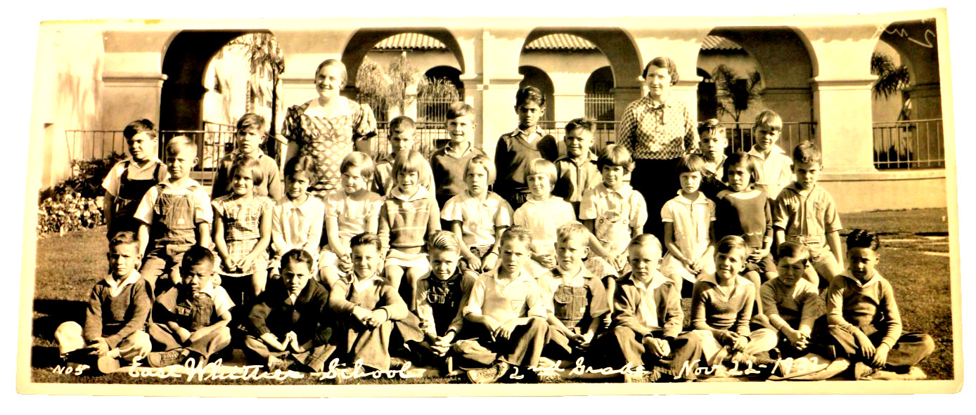 1932 East Whittier School Calif 2nd-Grade Class Photograph 4 x 10