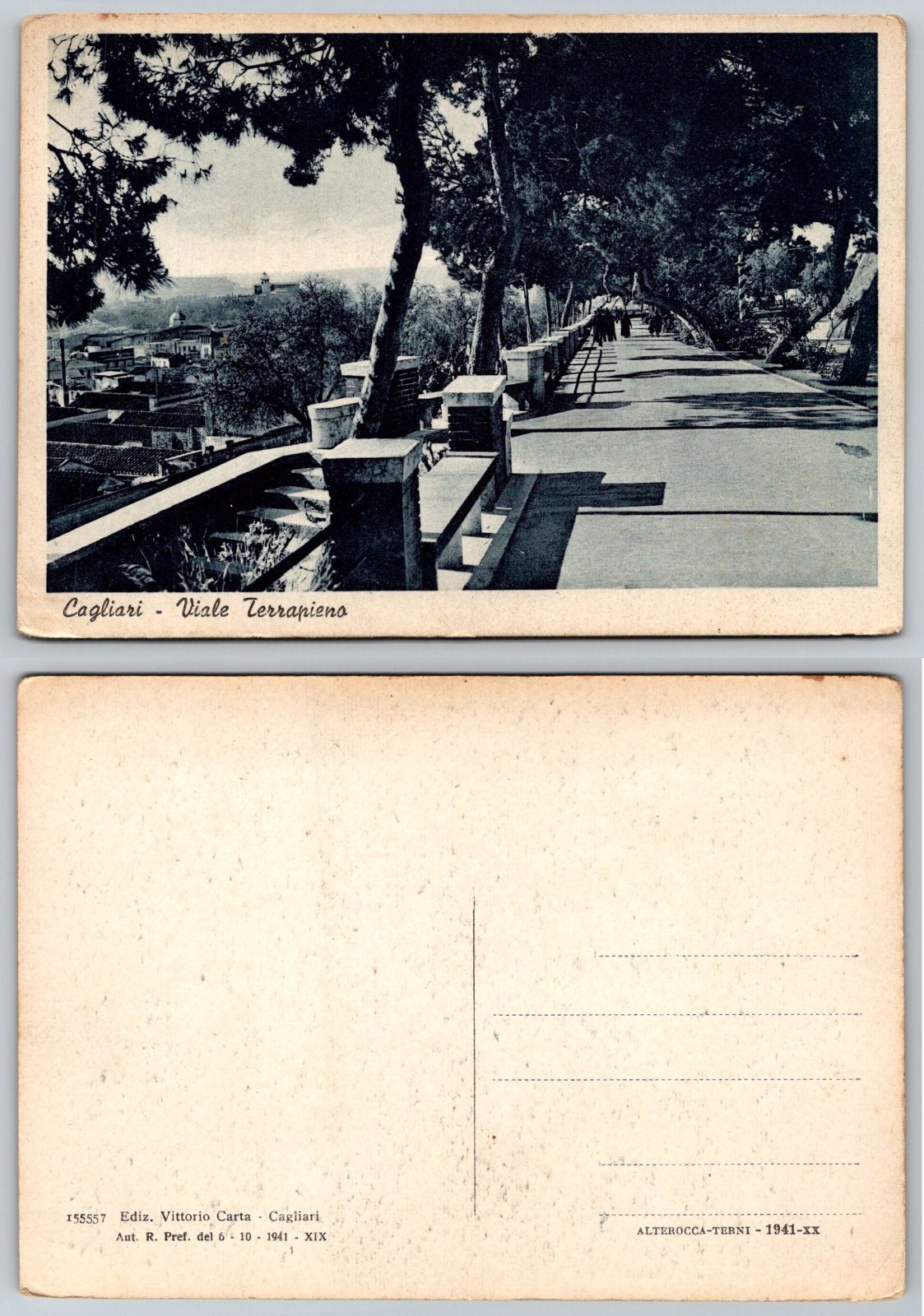 Continental Cagliari Viale Terrapleno Italy Postcard