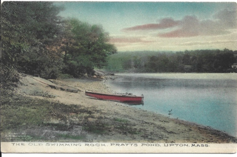 Antique Postcard The Old Swimming Rock Pratts Pond Upton Mass 1910 Posted Antique Postcard The Old Swimming Rock Pratts Pond Upton Mass 1910 Posted