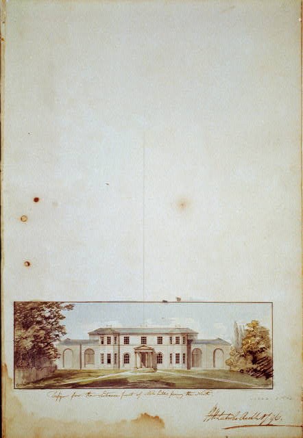 Virginia 1796 Benjamin Henry Latrobe Mill Hill Entrance House Church Drawing