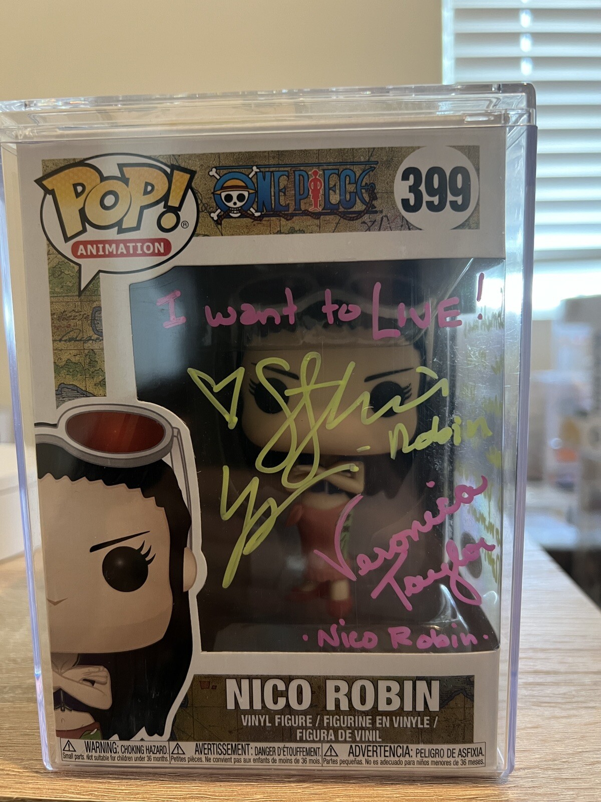 Veronica Taylor & Stephanie Young signed One Piece Nico Robin Funko Pop JSA Auth