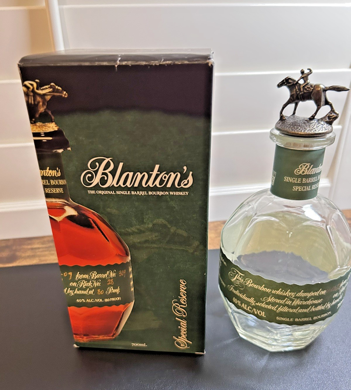 Australian Blanton\'s 700ml Special Reserve Bottle and Box Letter A Australian Blanton\'s 700ml Special Reserve Bottle and Box Letter A