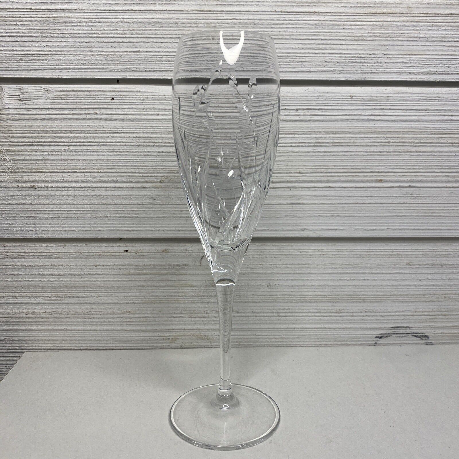 4 Beautiful VTG Noritake Moondust Crystal Champagne Flute Glasses - 9”