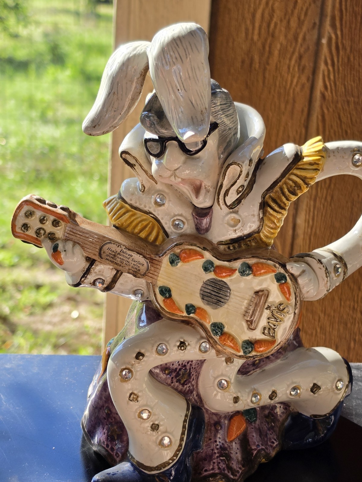 Fitz and Floyd Elvis Presley as a Rabbit Teapot Figurine, 1994 Fitz and Floyd Elvis Presley as a Rabbit Teapot Figurine, 1994