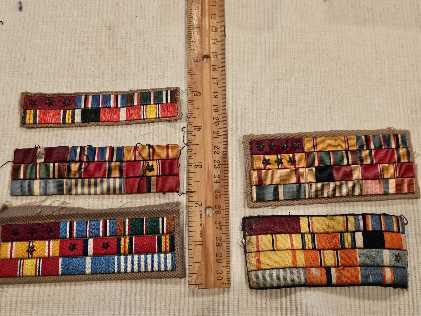 WWII USN Navy Pacific Korean War Plus Japanese Made Ribbon Bar Lot x5 L@@K