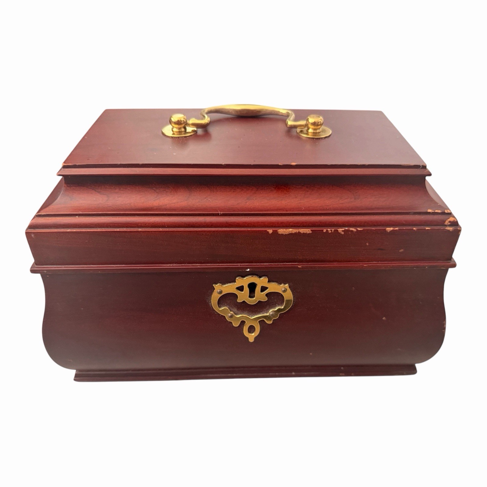 Vintage Colonial Williamsburg Restoration Mahogany Tea Caddy