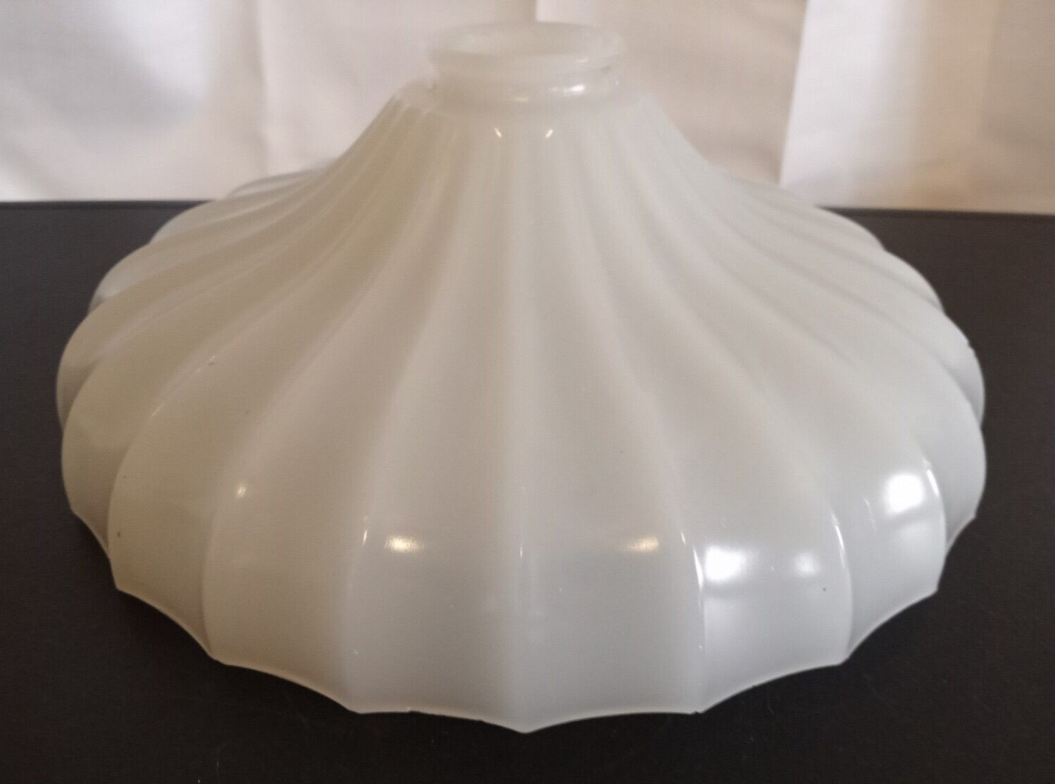 Antique Opal Glass Scallop Edge Sheffield Style Fixture Shade, 2-1/4\