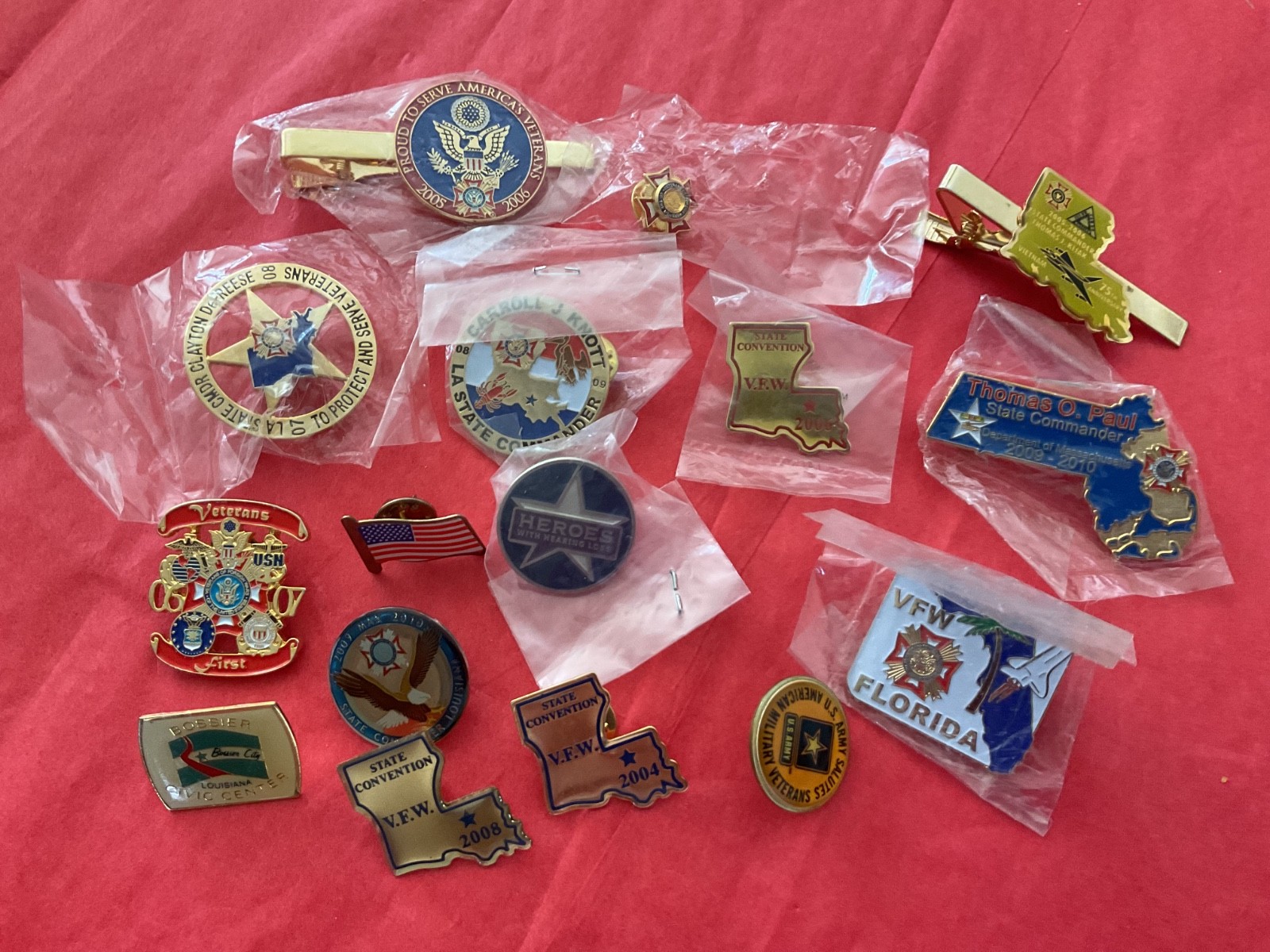 Lot of 16 Vintage VFW Pins/Tie Bar/Etc Veterans Foreign Wars