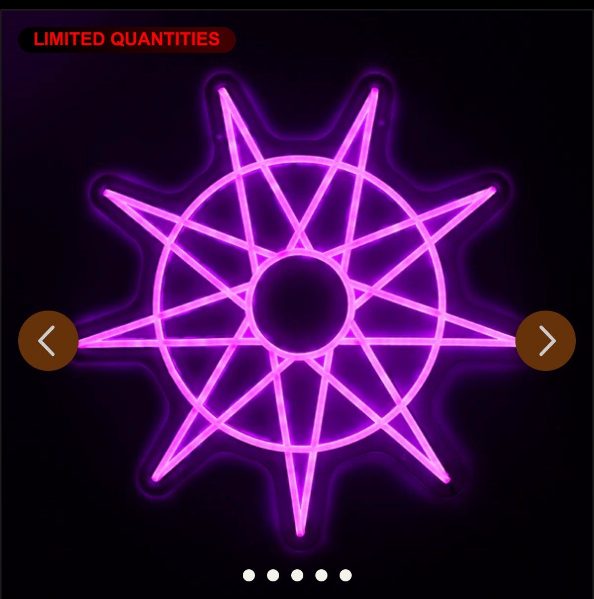 Official Slipknot - Limited Edition Purple Pentegram LED Neon Sign Wall Decor