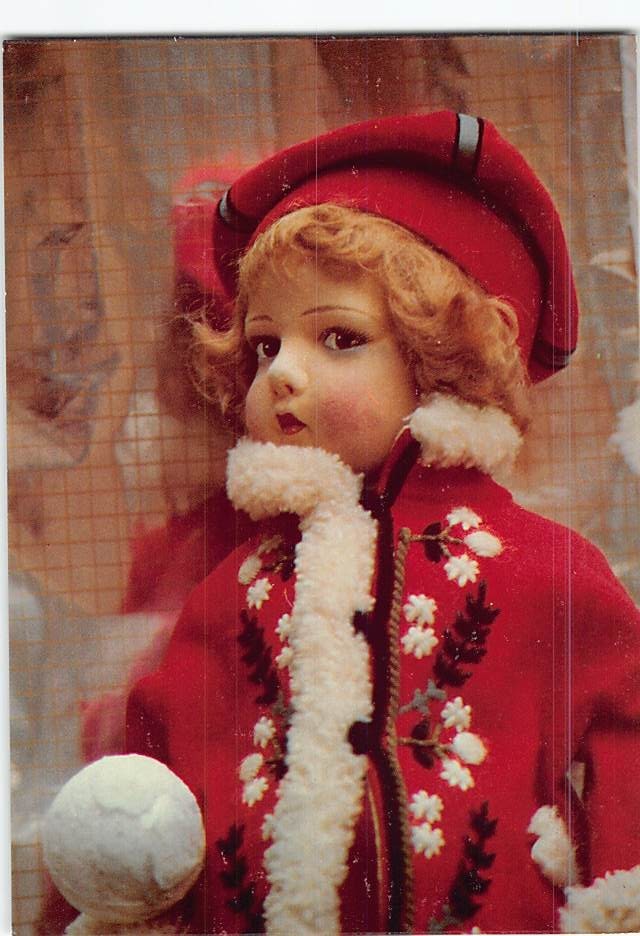 Postcard Lenci Child Doll Bundled Up