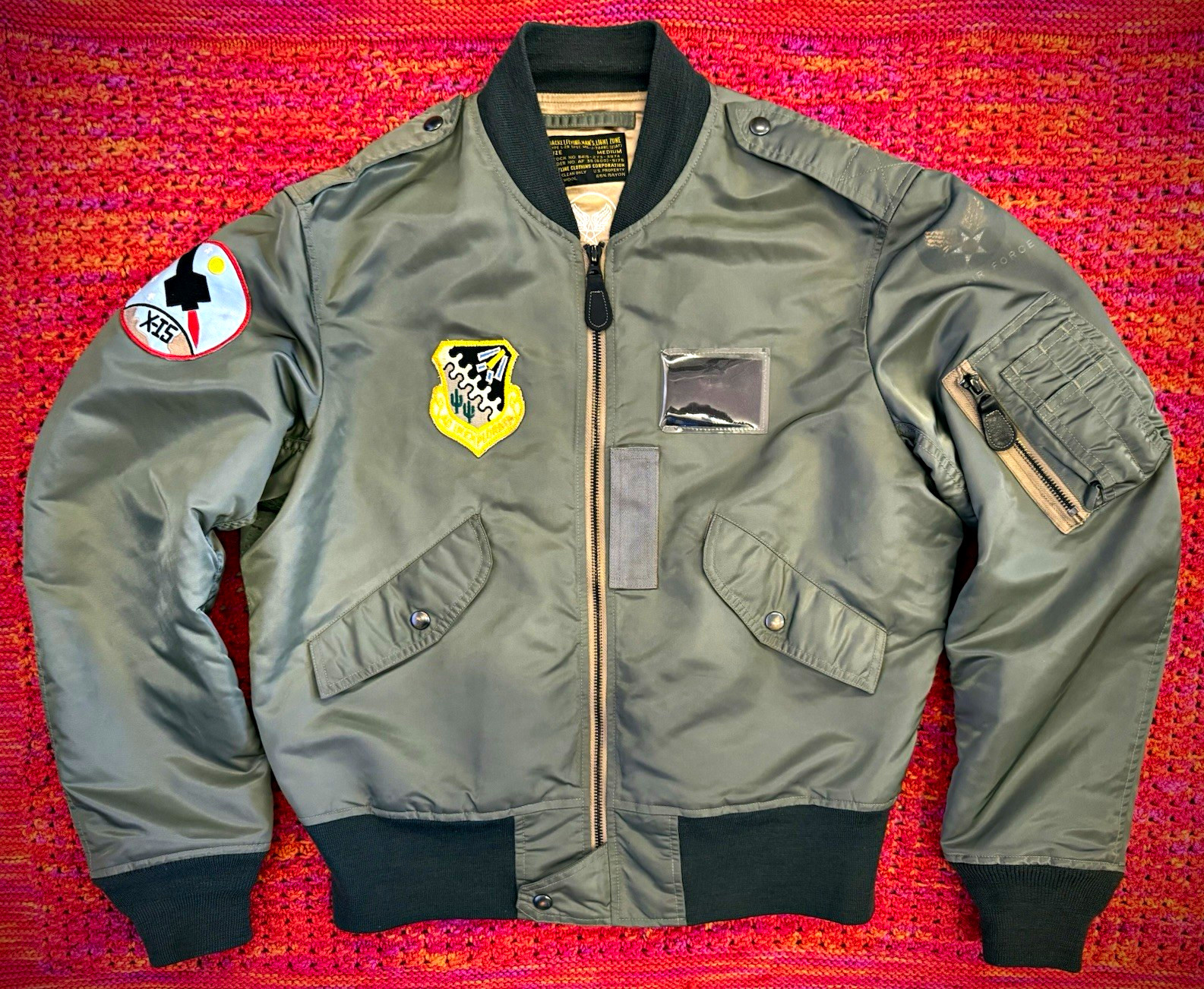 Skyline L-2b Flight Jacket USAF X-15 Edwards AFB Bomber Medium Skyline L-2b Flight Jacket USAF X-15 Edwards AFB Bomber Medium