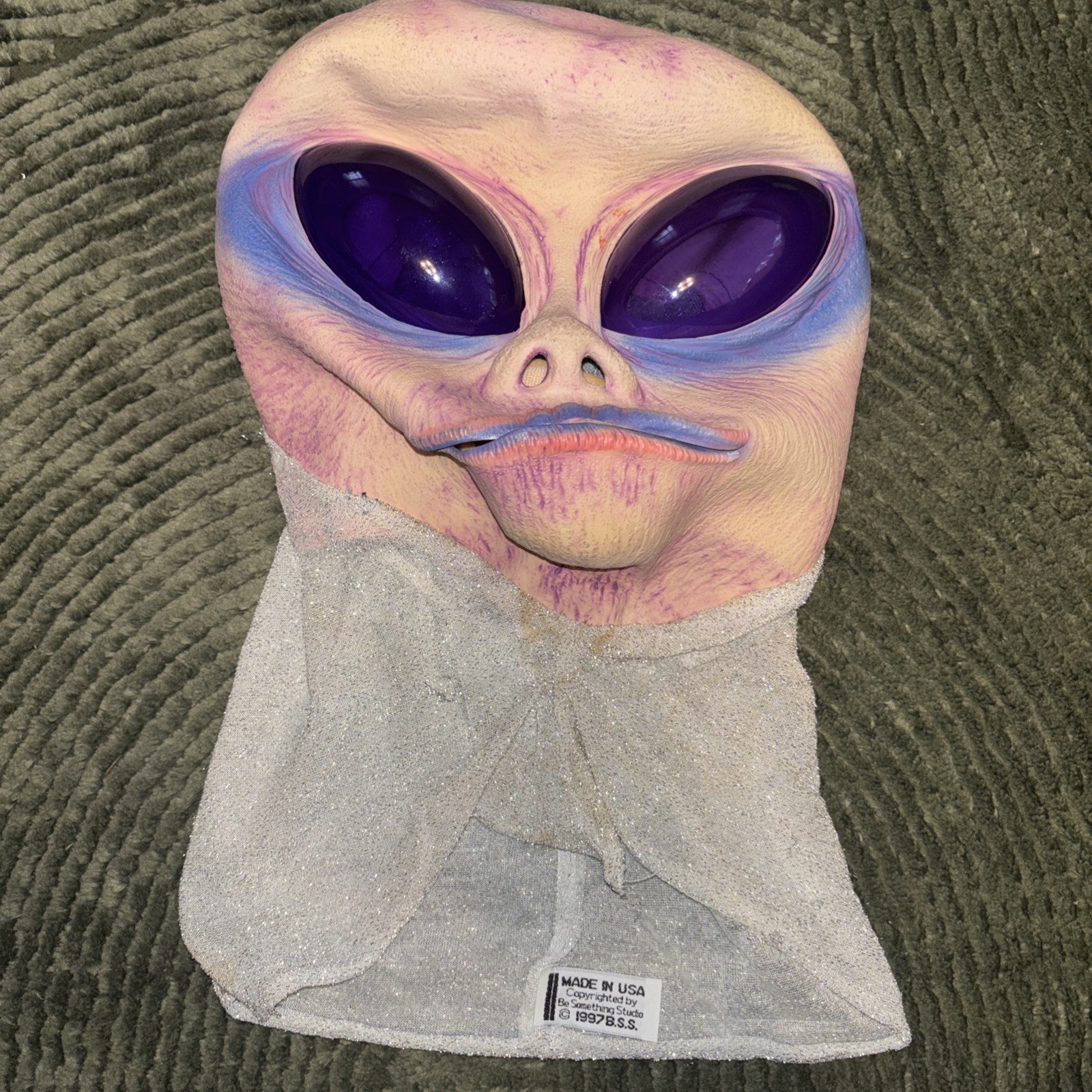 Vtg 1990 Be Something Studio Alien Mask 3D Big Eyes Halloween B.S.S. Made in USA