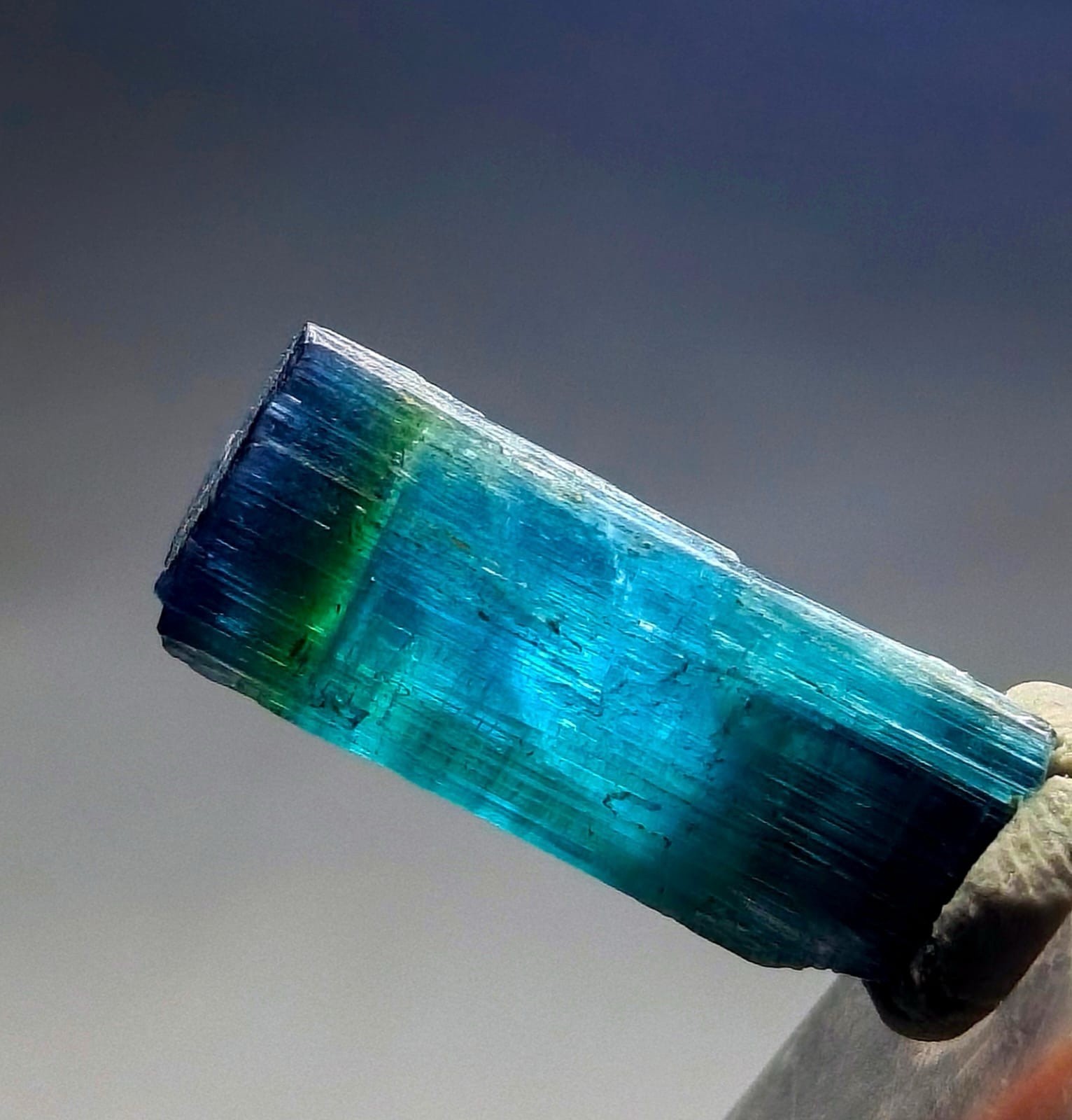 Amazing Indicolite Terminated Tourmaline Crystal From Afghanistan Amazing Indicolite Terminated Tourmaline Crystal From Afghanistan